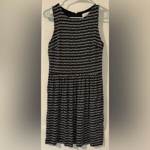 Ann Taylor Loft Minimalist black/white sleeveless A  line dress XS